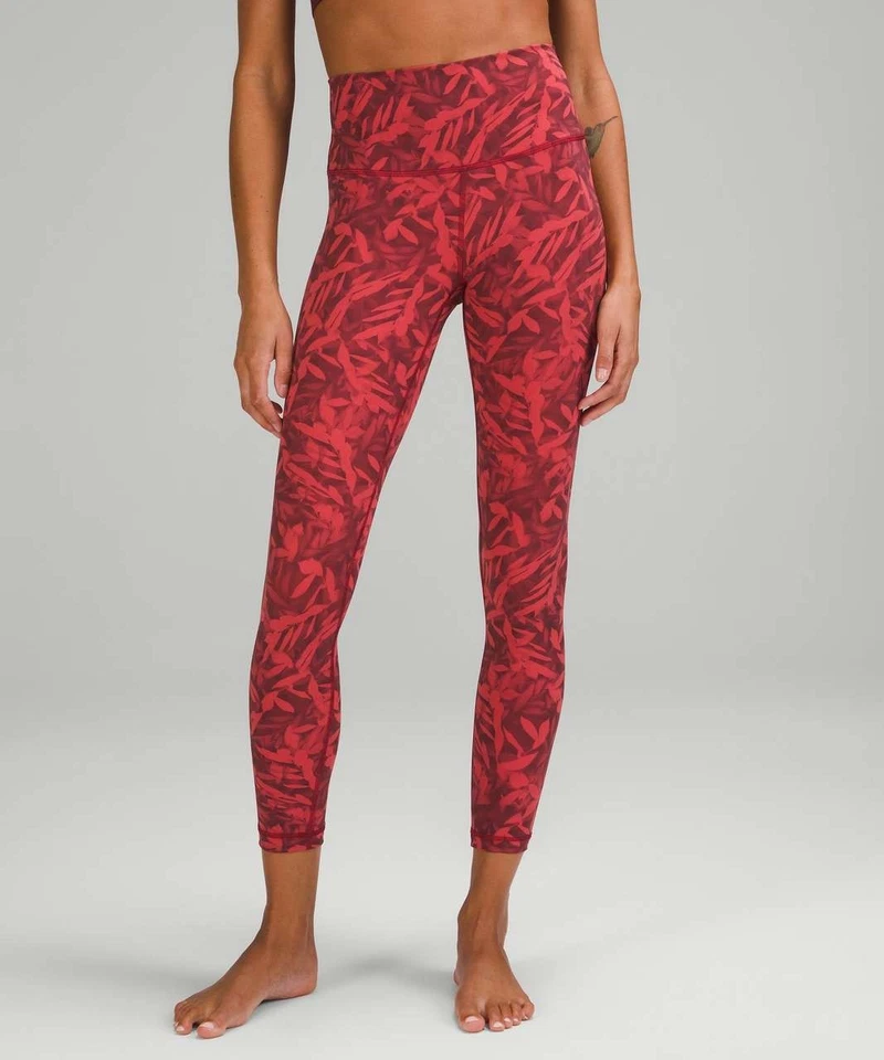 Lululemon Pants Women 6 Red Wunder Under HR Tight 25" Athleisure Gym LW5ET3S