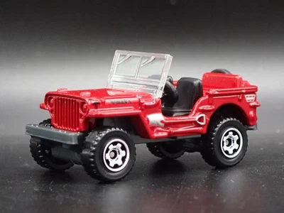 1948 48 Jeep Willys Rosso Raro 1:64 Scala da Collezione Diorama Modellino Auto - Immagine 1 di 4