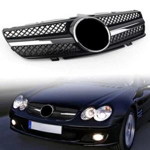 For Benz R230 SL550 SL63  Front Bumber Grill Grille Black Chrome - Picture 1 of 5