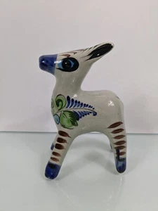 Tonala mexikanische Keramik Volkskunst handbemalt Miniatur Esel Figur 2,75" - Bild 1 von 10