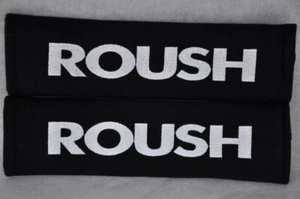 2 pcs (1 PAIR) Roush Racing Embroidery Seat Belt Cover Pads (White on Black) - Bild 1 von 1