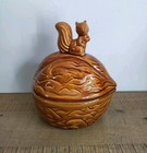 Boîte à Biscuits/Noix/Fruits Secs en Forme De Noix avec un Écureuil - Céramique 