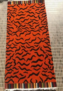 Handknotted Tibetan Tiger Rug - Runner Wool Handmade in Nepal 100knot Orange - Picture 1 of 5