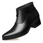 Mens Casual Pointed Toe Zip Ankle Boots Leather Party Dress Shoes