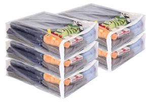 5-Pack Clear Vinyl Zippered Storage Bags 15 x 18 x 4 Inch - Picture 1 of 5