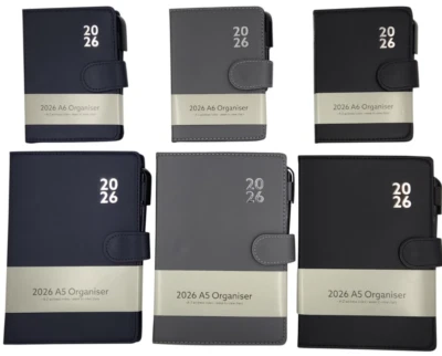 2026 A5 & A6 Week to View Diary  Organiser with Pen A-Z Address Index Book - Image 1 of 4