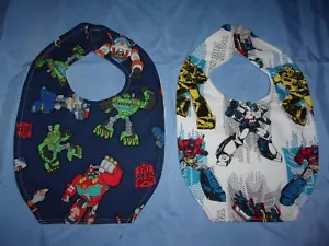 NEW CUTE Handmade BABY CHILD BIB TRANSFORMERS super heroes - Picture 1 of 3
