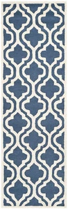 Safavieh Cambridge NAVY / IVORY Wool Runner 2'-6 x 8' - CAM132G-28 - Picture 1 of 2