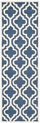 Safavieh Cambridge NAVY / IVORY Wool Runner 2'-6 x 8' - CAM132G-28 - Image 1 of 2