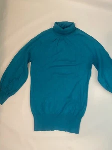 Express Design Studio Women’s Turtle-neck Sweater Geen Puff Sleeve XS - Picture 1 of 9