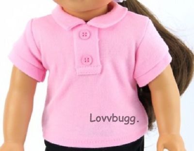Pink T Polo Shirt For 18  American Girl Boy Baby Doll Clothes BEST SHIPDEAL LOVV • 6.29$
