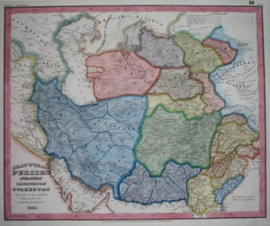 1846 ORIGINAL MAP ARMENIA PERSIA IRAN AFGHANISTAN PAKISTAN INDIA PUNJAB SIKHS - Picture 1 of 10