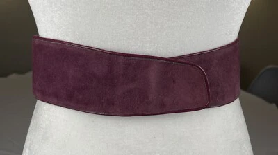 Anne Klein 适用于 Calderon 尺寸超小号 8112 紫色麂皮绒皮革腰带 80 年代 — 第 1/4 张图片
