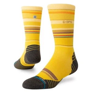 Stance x Disney Star Wars Threepio C-3PO Crew Socks Gold A448D23THR M Movie Droi - Picture 1 of 8