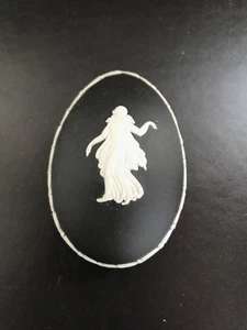 Wedgwood Black Jasper Ware Egg Dancing hours Trinket Box - Picture 1 of 5