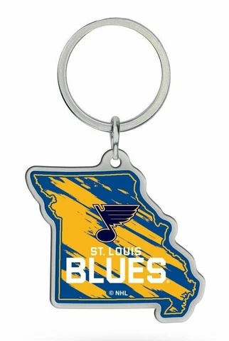 St Louis Blues Keychain State Shaped Premium Metal Decal Emblem Hockey Cover