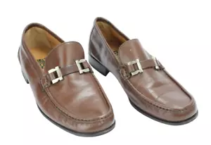 Salvatore Ferragamo Schuhe Herren Eu 42 Braunes Leder Hazel Slipper Im Italien - Bild 1 von 18