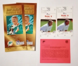 Ticket Stub Lot Miami Dolphins vs Patriots 1996 Game 3 Jimmy Johnson & Postcard - Picture 1 of 8