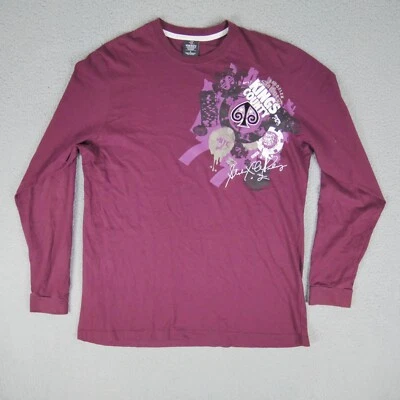 Camiseta Starbury Para Hombre Grande Borgoña 100% Algodón Manga Larga Steve & Barry's Foto 1 de 4