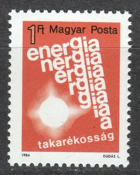 Hungría 1984 MNH Mi 3668A Sc 2840 conservación de energía ** Foto 1 de 1