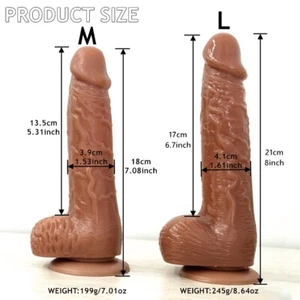 Liquid Silicone Realistic Huge Dildo Cock Suction Cup Women Sex Toys Thick Dong - Picture 1 of 16