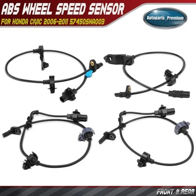 Sensor de velocidad de rueda ABS delantero y trasero 4 piezas para Honda Civic 2006-2011 57450SNA003 Foto 1 de 4