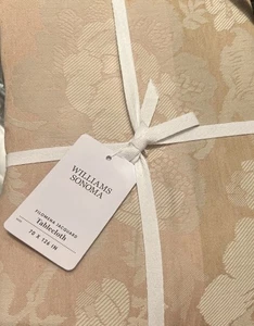 NEW WILLIAMS-SONOMA FILOMENA JACQUARD Tablecloth Beige & Blush 70" x 126" NWT - Picture 1 of 3