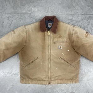 Giacca Carhartt Detroit vintage anni 90 taglia grande coperta marrone foderata invecchiata J001 - Foto 1 di 13