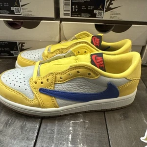 Nuevo Nike x Travis Scott Jordan 1 Low OG SP 'Canary' Talla 10 Preescolar Niño - Imagen 1 de 12