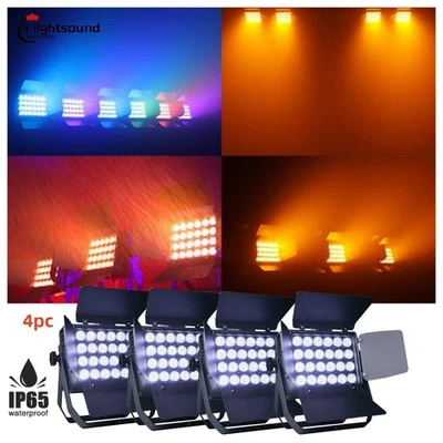 4xwaterproof city color 24x18W hex led par wall wash stage party light/barndoor - Image 1 of 4