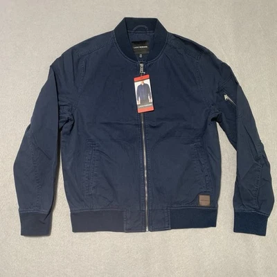 Chaqueta Bomber Lucky Brand Cremallera Completa Para Hombre Talla M Azul Marino NUEVA Foto 1 de 4