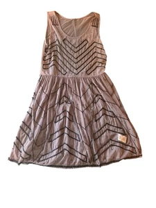 Free People Beaded Mesh Sheer Dress Womens Small Party Oversized Glam - Picture 1 of 5