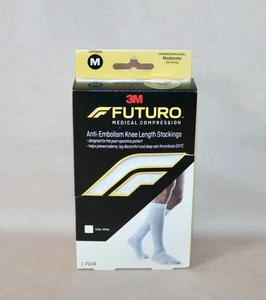 Futuro 3M Medical Moderate Compression Unisex Anti Embolism White Knee Socks New - Picture 1 of 22