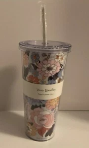 Vera Bradley Aloha Blooms. Travel Tumbler Cup w/ Lid & Straw - Picture 1 of 7