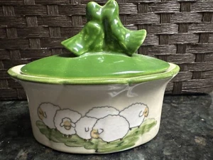 Vintage Zell am Harmersbach Alt Strassburg Ceramic Sugar Bowl Trinket Dish w/Lid - Picture 1 of 5