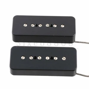 P90 Soap Bar Guitar Pickup Set Alnico 2 Magnets Vintage Tone Black - Picture 1 of 6
