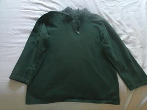 Merona Women's Dark Green 1/4 Zip 100% Cotton Sweatshirt sz M - Picture 1 of 3
