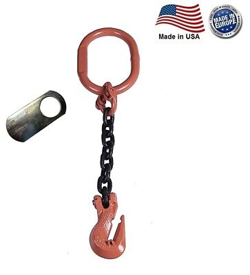 3/8  G100 Chain Sling 1-Leg Cradle Clevis Grab Hook SOG Made In USA • 147.36$