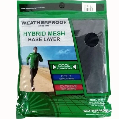 Camiseta de manga larga con cuello redondo capa base de malla híbrida resistente a la intemperie para hombre nueva grande Foto 1 de 4