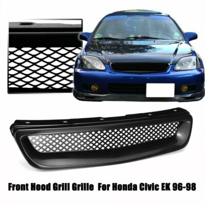 For 1996-1998 Honda Civic EJ EK JDM 96 97 98 Type R Mesh Front Hood Grille Grill - Imagem 1 de 4