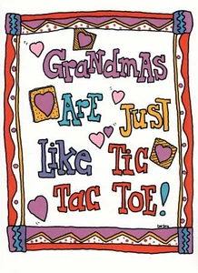 Tarjeta de felicitación punta de tic tac de Feliz Día de San Valentín abuela All X's O'x XO XOXO - Imagen 1 de 3