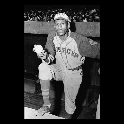 Satchel Paige PHOTO Kansas City Monarchs Team Star Negro League Baseball Cover