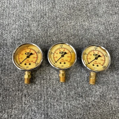 Lot Of 3 - Duro United 25-400FG 0 -2000Psi Pressure Gauge Used - Image 1 of 4