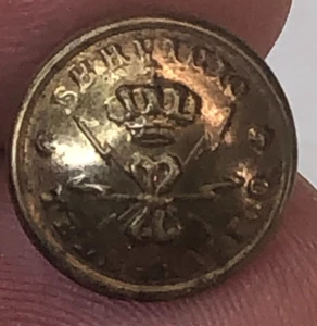 Antique Spanish Coat button Juan B Feu Madrid Brass 5/8" Military? Need Help - Picture 1 of 7
