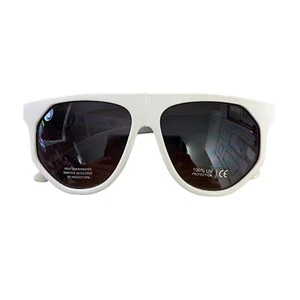 Occhiali da sole Kleo plastica oversize flat top aviatore moda bianco oro Lion Gafas - Foto 1 di 11
