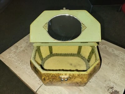 RARE BEAUTIFUL 1960 VINTAGE ANTON PIECK D.A.C.N.Y. WOOD DECOUPAGE HAND MADE BAG  - Image 1 of 4