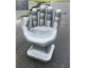 faux Granite Dark Gray left HAND SHAPED CHAIR 32" adult 70's Retro NEW