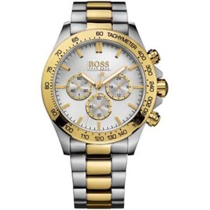 hugo boss gold and steel chronograph