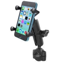 RAM Mount Motorcycle 1" Handlebar Rail Base w/ Universal X-Grip for Small iPhone - image 1 of 4
