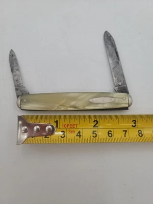 Navaja de bolsillo vintage Schrade Walden N.Y. de 2 hojas con asas de madreperla Foto 1 de 4